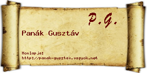 Panák Gusztáv névjegykártya